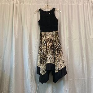 Sangria dress, size 4, black with animal print